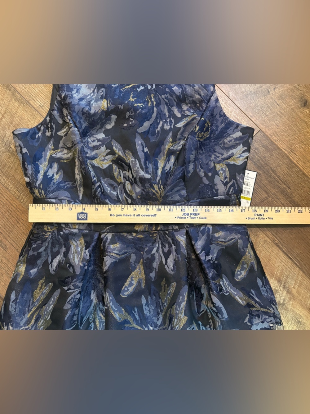 NWT Jessica Howard Navy Gold Floral Dress Size 14 Fit & Flare - Picture 10 of 13